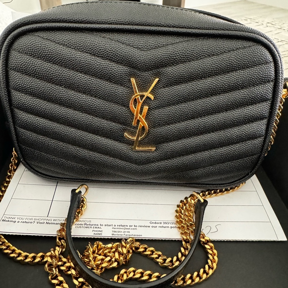Authentic Saint Laurent Camera bag with Gold chain